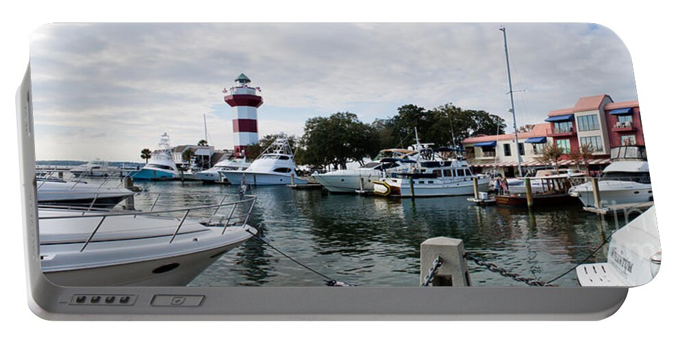 Hilton Head Portable Battery Charger featuring the photograph Harbourtown Harbor by Thomas Marchessault