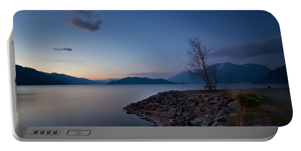 Harrison Portable Battery Charger featuring the photograph Harrison lake BC Canada at twilight by Eti Reid