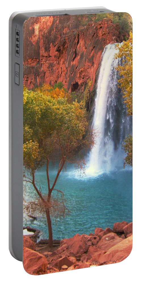 Havasu Portable Battery Charger featuring the photograph Havasu Falls by Alan Socolik