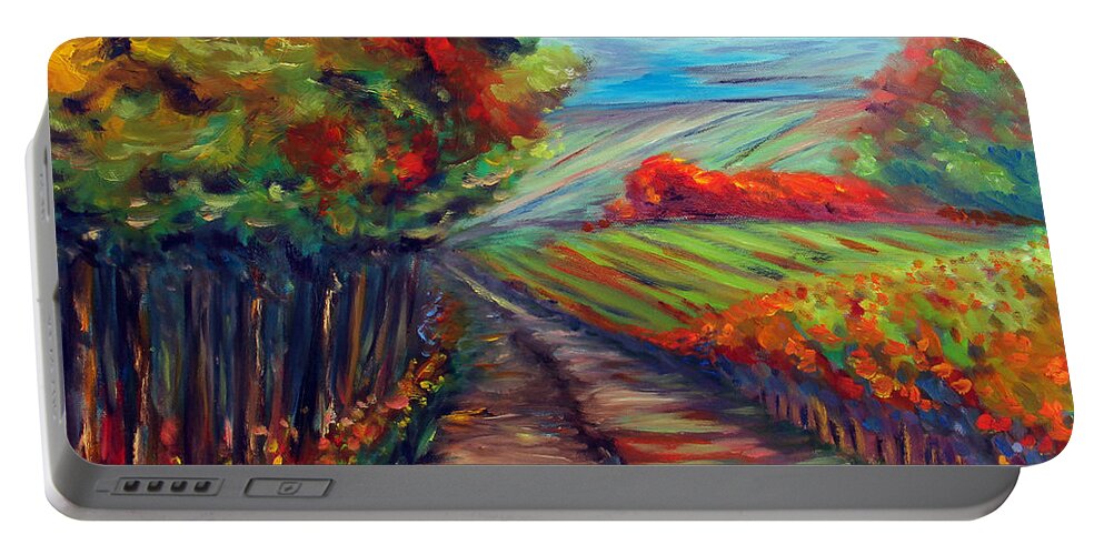 Landscape Portable Battery Charger featuring the painting He Walks with Me by Meaghan Troup