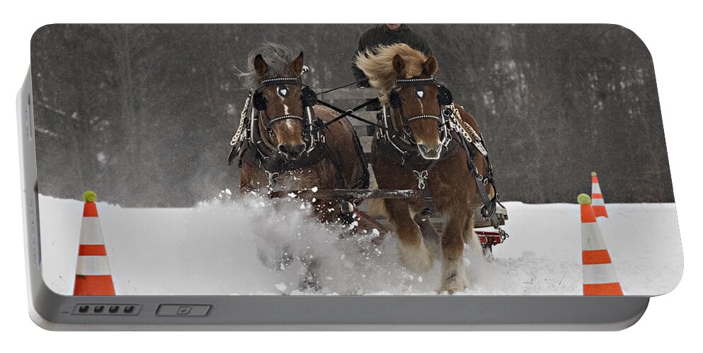 Horses Portable Battery Charger featuring the photograph Heading to the Finish by Carol Lynn Coronios