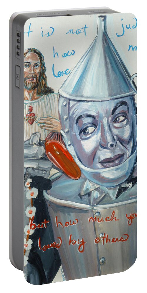 Wizard Of Oz Portable Battery Charger featuring the painting Heart 2 Heart by Bryan Bustard