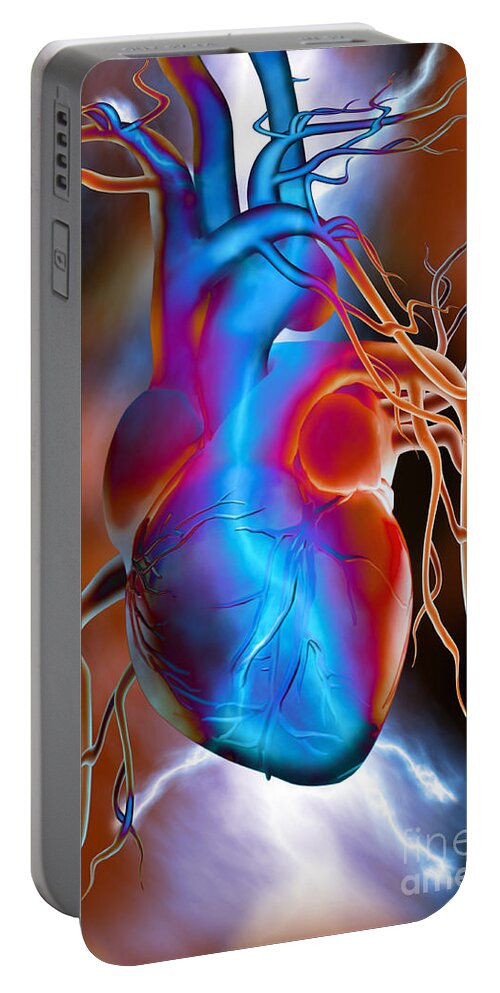 Heart Portable Battery Charger featuring the photograph Heart Attack by Mike Agliolo
