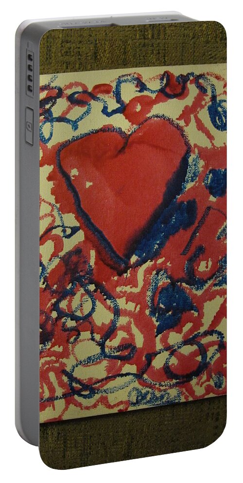 Desirea Portable Battery Charger featuring the painting Hearts Entwined by Lawrence Christopher