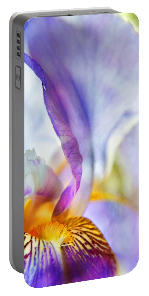 Iris Portable Battery Charger featuring the photograph Heavenly Iris by Theresa Tahara