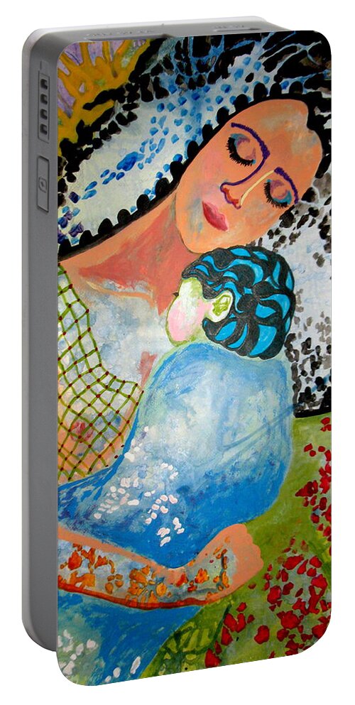Woman Portable Battery Charger featuring the painting Her Love by Amy Sorrell