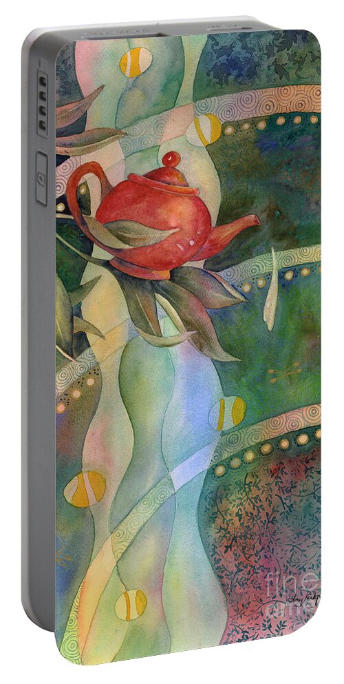 Tea Pot Portable Battery Charger featuring the painting High Tea by Amy Kirkpatrick