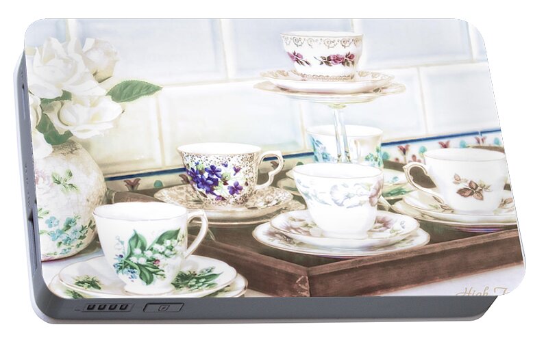 High Tea Portable Battery Charger featuring the photograph High Tea by Holly Kempe