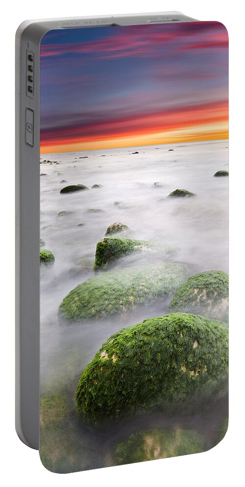 Beach Portable Battery Charger featuring the photograph High tide by Jorge Maia
