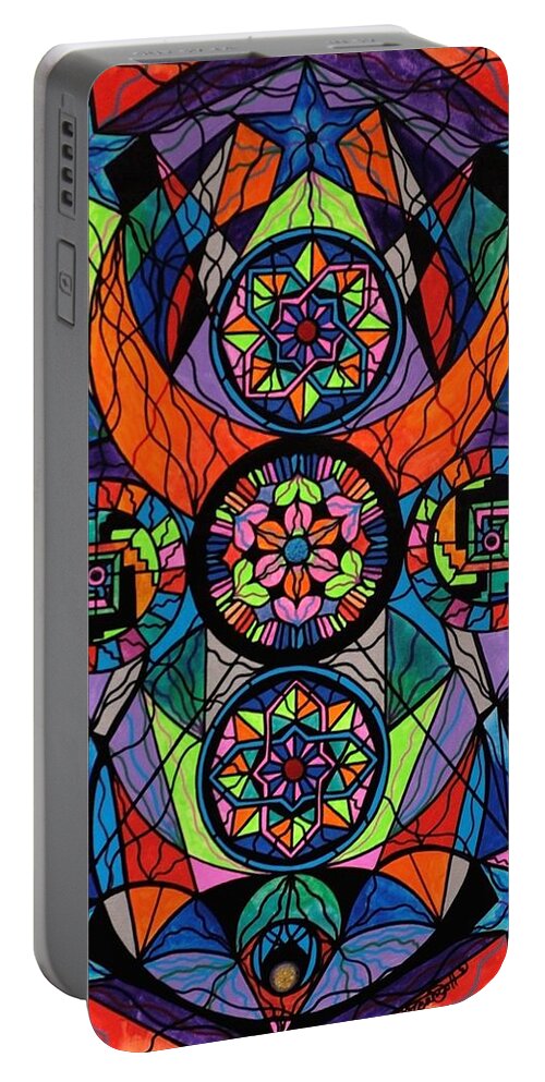 Higher Purpose Portable Battery Charger featuring the painting Higher Purpose by Teal Eye Print Store