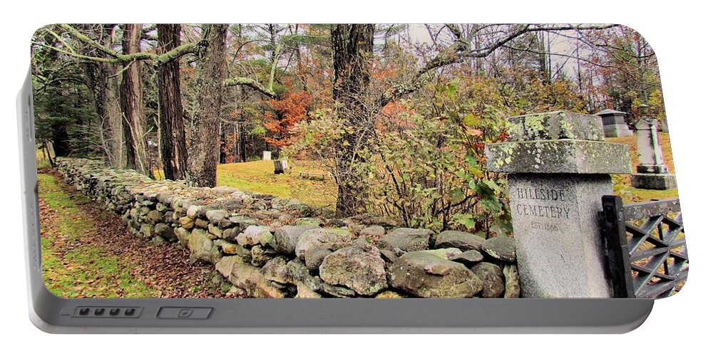 Paris Hill Maine Portable Battery Charger featuring the photograph Hillside Cemetery by Elizabeth Dow