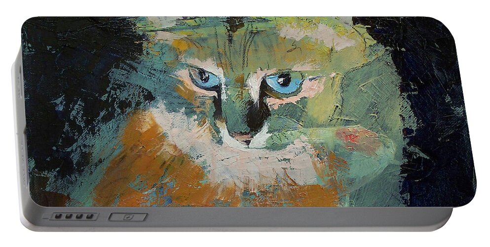 Himalayan Portable Battery Charger featuring the painting Himalayan Cat by Michael Creese