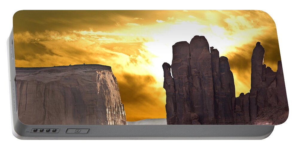 Monument Valley Portable Battery Charger featuring the photograph HIs Hand from the ground up by Randall Branham