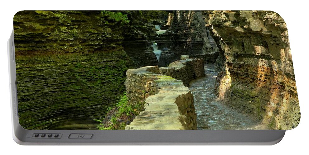 Watkins Glen State Park Portable Battery Charger featuring the photograph Historic Canyon Trail by Adam Jewell