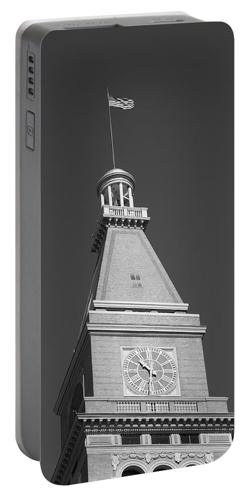 116th Portable Battery Charger featuring the photograph Historic D F Clocktower - Denver by Frank Romeo
