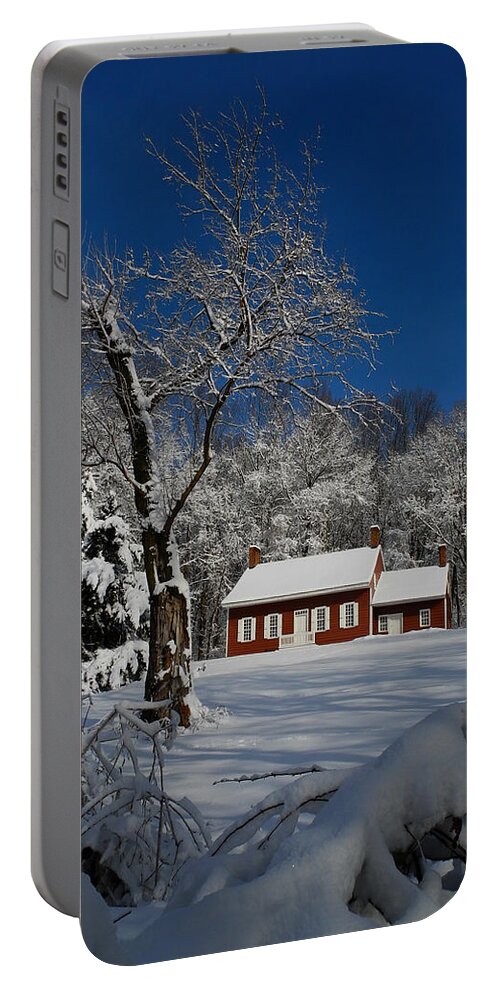 Historical Society House In The Snow Portable Battery Charger featuring the photograph Historical Society House in the Snow by Raymond Salani III