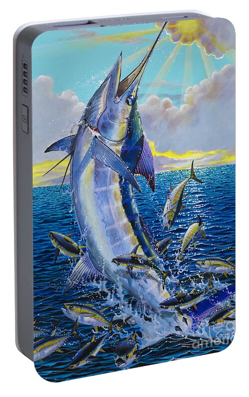 Marlin Portable Battery Charger featuring the painting Hit and Miss Off0084 by Carey Chen