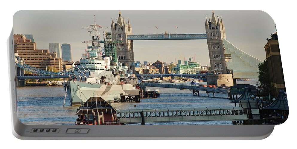 Hms Portable Battery Charger featuring the photograph HMS Belfast London by David Fowler