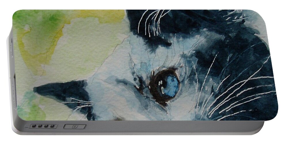 Kittens Portable Battery Charger featuring the painting Hold me closer tiny dancer by Paul Lovering