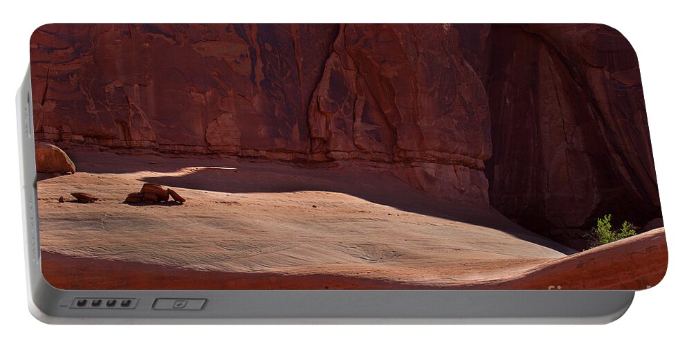 Arches National Park Print Portable Battery Charger featuring the photograph Hold On by Jim Garrison