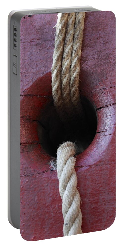 18th Century Portable Battery Charger featuring the photograph Hole and ropes by Ulrich Kunst And Bettina Scheidulin