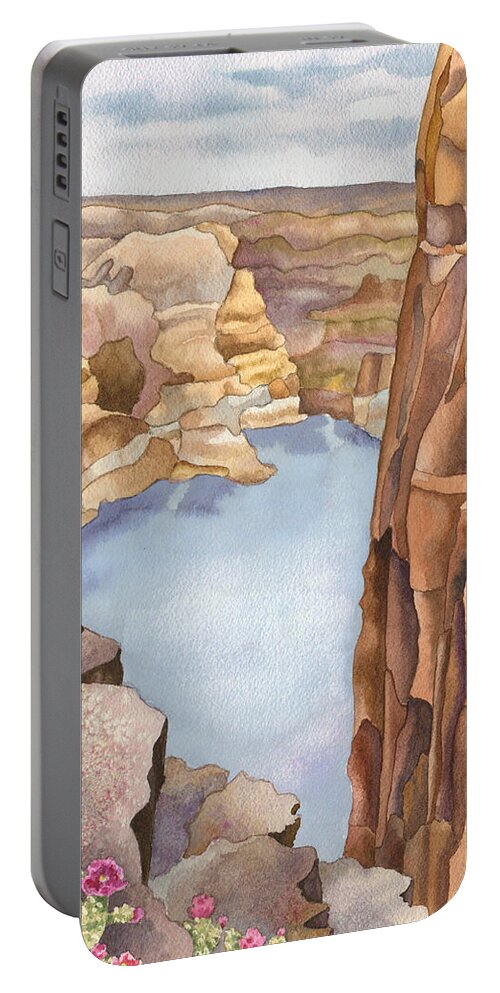 Hole In The Rock Painting Portable Battery Charger featuring the painting Hole in the Rock by Anne Gifford
