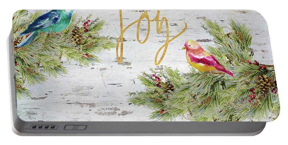 Holiday Portable Battery Charger featuring the painting Holiday Joy by Lanie Loreth