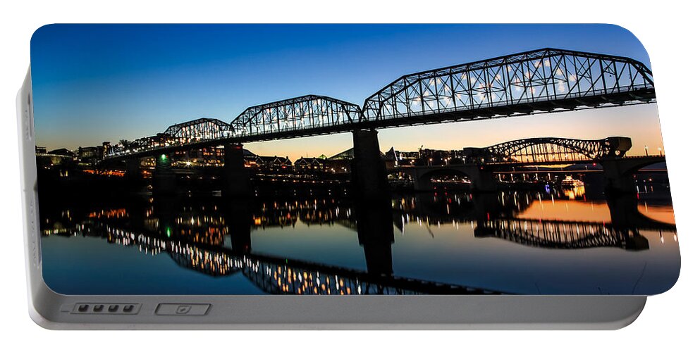 Chattanooga Portable Battery Charger featuring the photograph Holiday Lights Chattanooga by Tom and Pat Cory