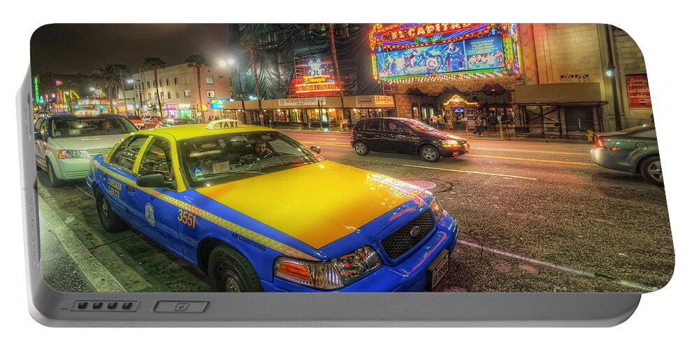 Yhun Suarez Portable Battery Charger featuring the photograph Hollywood Taxi by Yhun Suarez