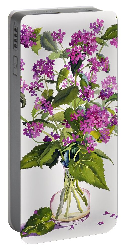 Flower Portable Battery Charger featuring the painting Honesty by Christopher Ryland