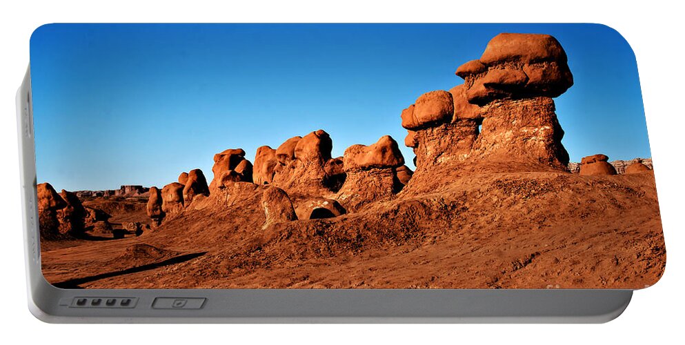 Goblin Valley Portable Battery Charger featuring the photograph Hoodoos Row by Robert Bales