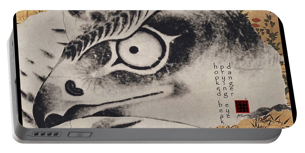 Collage Portable Battery Charger featuring the digital art Hooked Beak by John Vincent Palozzi