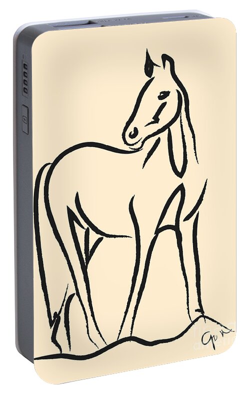 Horse Portable Battery Charger featuring the painting Horse - Grace by Go Van Kampen
