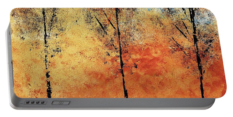 Hot Portable Battery Charger featuring the painting Hot Hillside by Linda Bailey