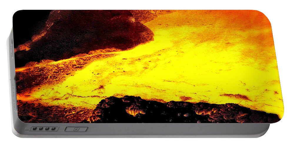 Lava Portable Battery Charger featuring the photograph Hot Rock and Lava by Pennie McCracken