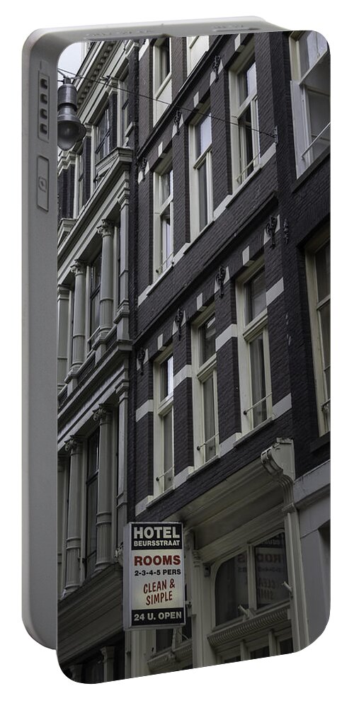 2014 Portable Battery Charger featuring the photograph Hotel Rooms Clean and Simple Amsterdam by Teresa Mucha