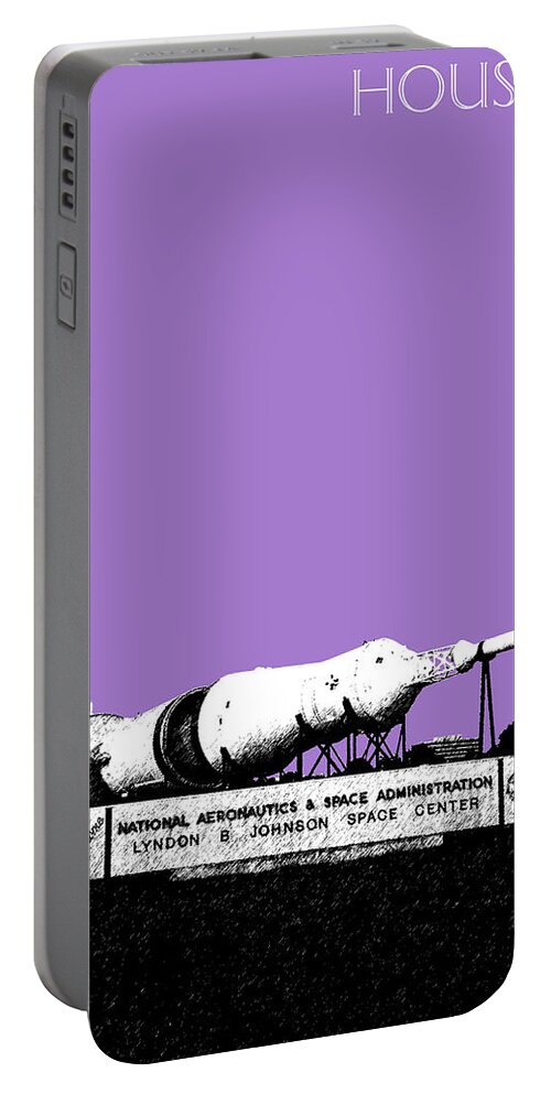 Cityscape Portable Battery Charger featuring the digital art Houston Johnson Space Center - Violet by DB Artist