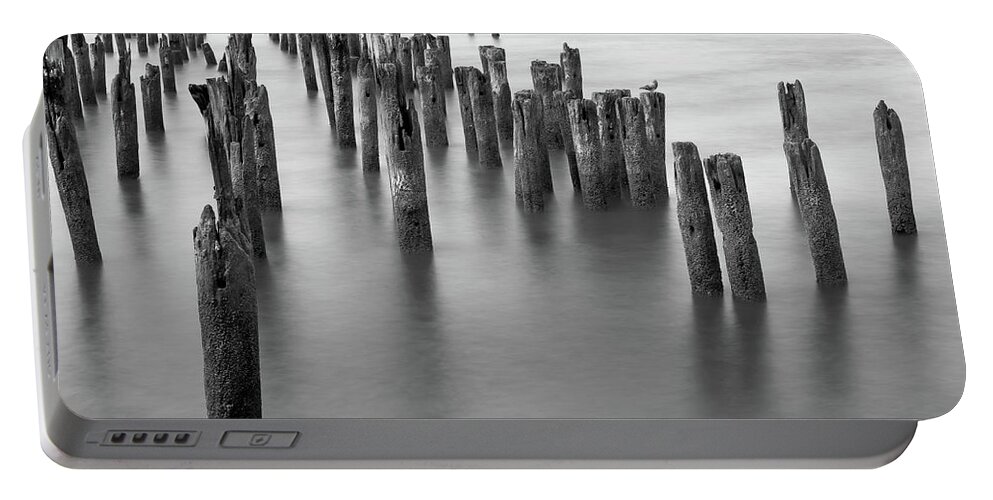 Hudson Portable Battery Charger featuring the photograph Hudson River Pilings by Bill Carson Photography