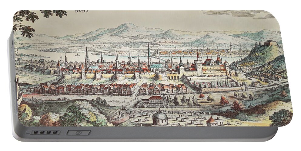 1638 Portable Battery Charger featuring the painting Hungary Buda, 1638 by Granger