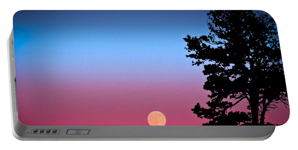 Hunter's Moon Portable Battery Charger featuring the photograph Hunter's Moonrise in Eastern Arizona by John Haldane