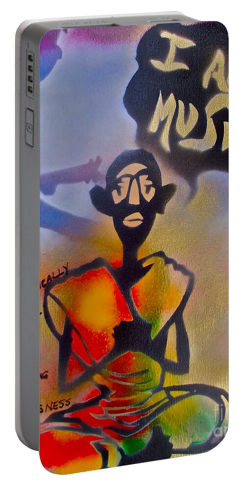  Graffiti Portable Battery Charger featuring the painting I am Music #1 by Tony B Conscious