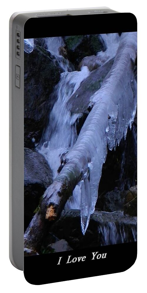  Ice Portable Battery Charger featuring the photograph I love you ice by Gallery Of Hope 