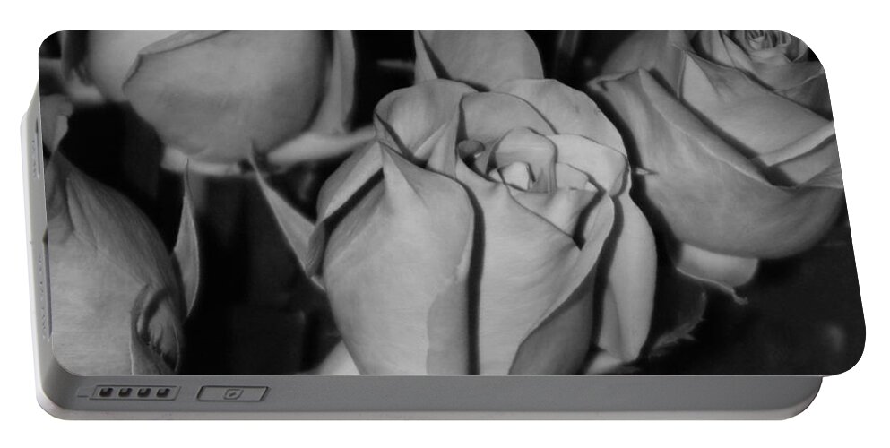 Nice Portable Battery Charger featuring the photograph Black and White Roses by Oksana Semenchenko
