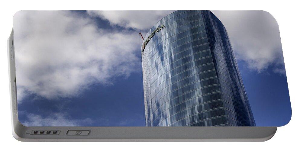 Iberdrola Portable Battery Charger featuring the photograph Iberdrola Tower by Pablo Lopez