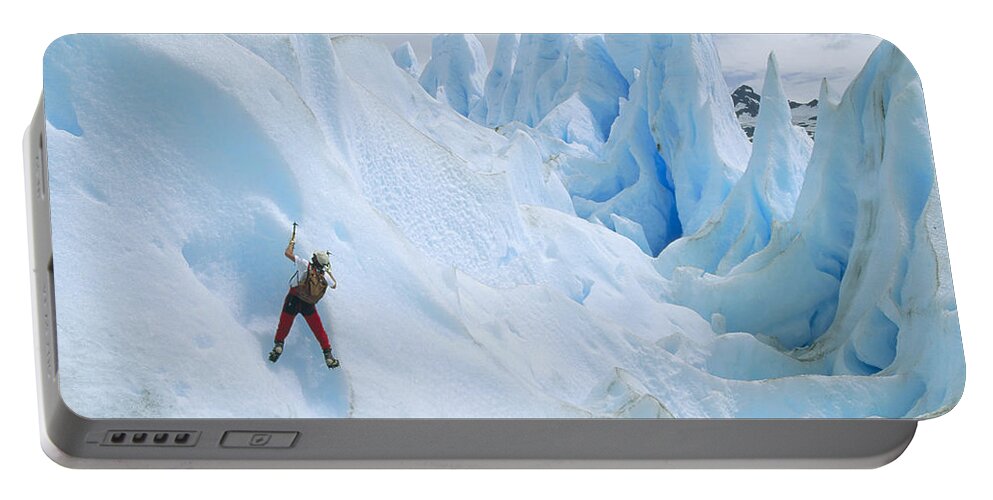 Feb0514 Portable Battery Charger featuring the photograph Ice Climber Perito Moreno Glacier Los by Konrad Wothe