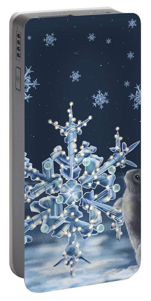 Ice Portable Battery Charger featuring the painting Ice crystals by Veronica Minozzi