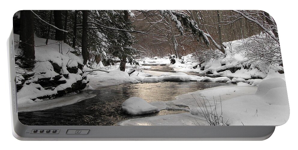Ice Portable Battery Charger featuring the photograph Icy Brook by Gary Blackman