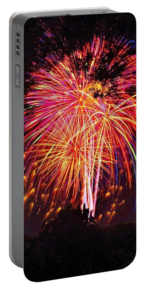 Illuminations To Salute Americam Dearborn Portable Battery Charger featuring the photograph Illuminations to Salute America by Daniel Thompson