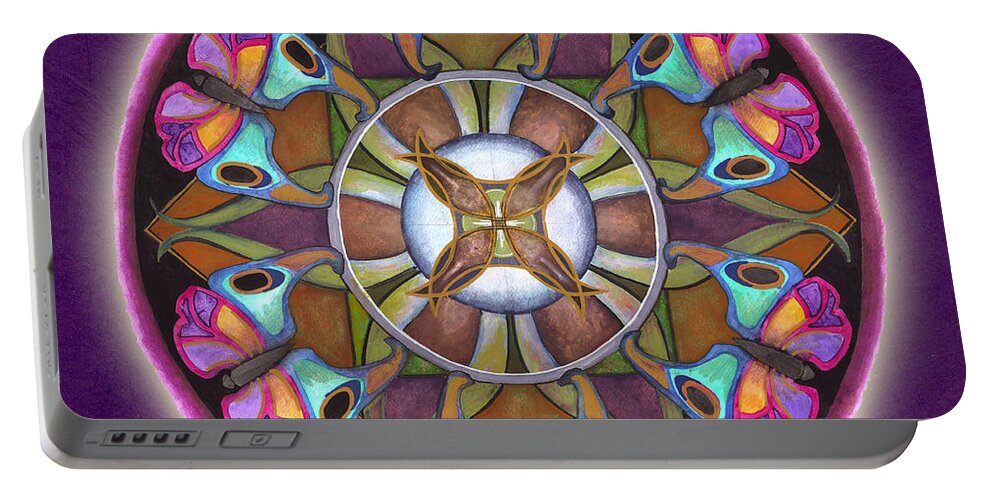 Mandala Art Portable Battery Charger featuring the painting Illusion of Self Mandala by Jo Thomas Blaine