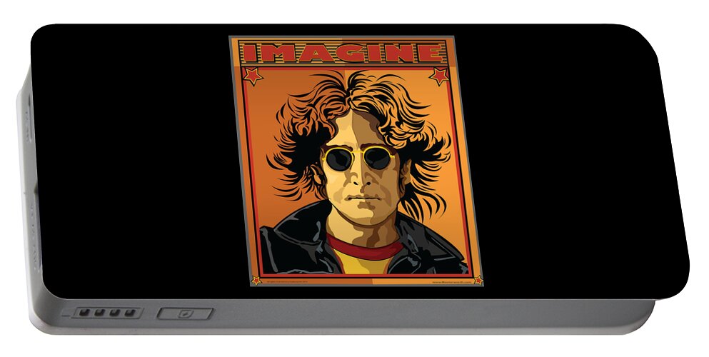 John Lennon Portable Battery Charger featuring the digital art John Lennon by Larry Butterworth